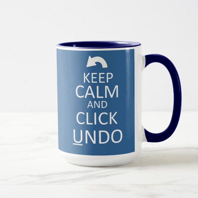 Caneca Mantenha calma e clique em Desfazer - Mug personal (Direita)