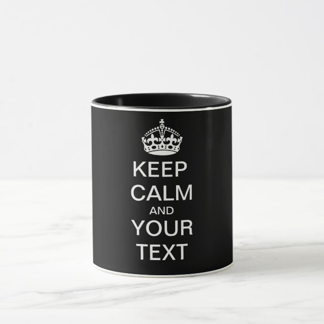 Caneca MANTENHA CALMA E SEU TEXTO - Alterar o plano de fu (Centro)