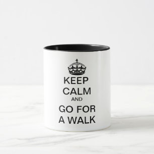 CANECA MANTENHA CALMA E VÁ PARA UMA CAMINHADA