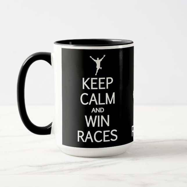 Caneca Mantenha calmo & as raças da vitória agridem - (Esquerda)