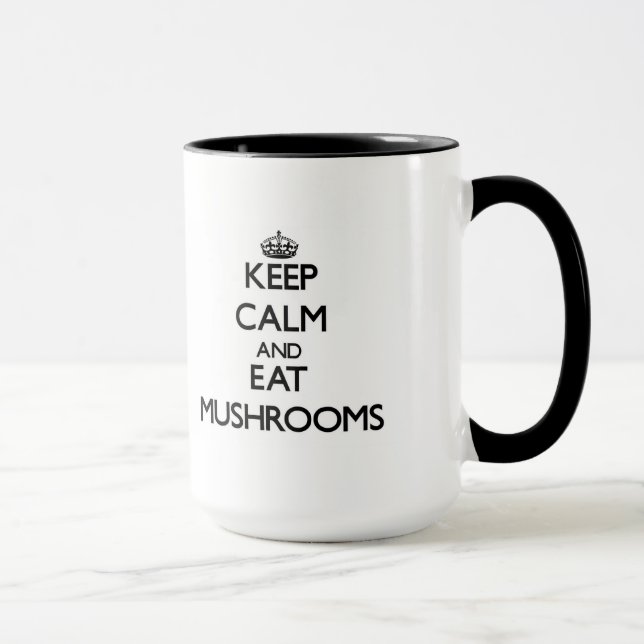 Caneca Mantenha calmo e coma cogumelos (Direita)