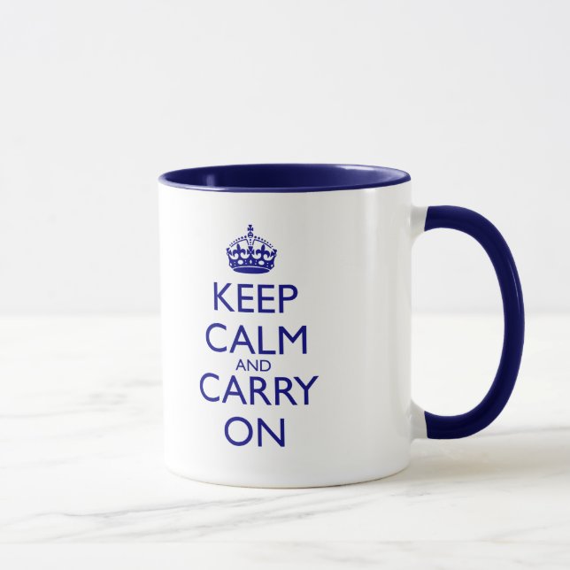 Caneca Mantenha calmo e continue o texto dos azuis (Direita)