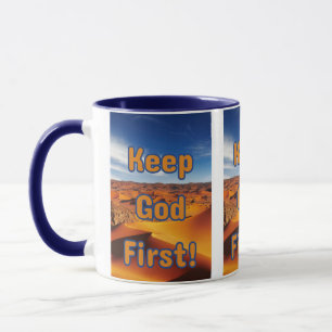 Caneca Mantenha Deus Primeiro Pic Baseado Na Fé Dois Tons