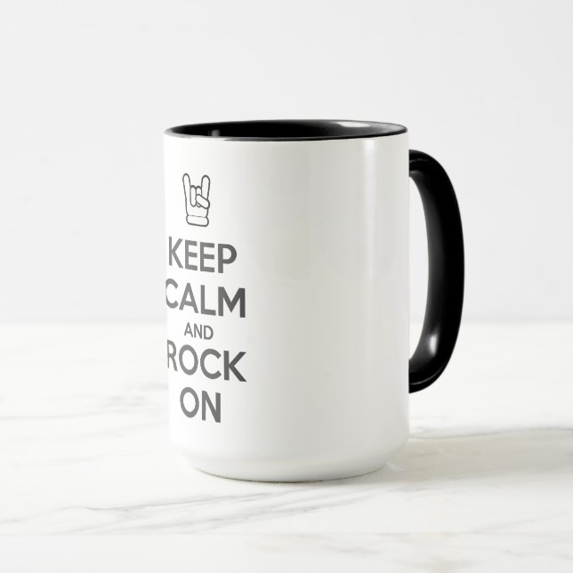 Caneca Mantenha-se calmo e balançar (Frente Esquerda)