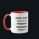 Caneca Mantenha-se calmo e deixe que o gerente do produto<br><div class="desc">Mantenha-se calmo e deixe que o gerente do produto o manuseie</div>