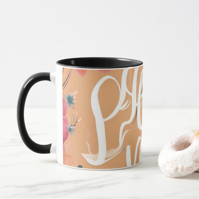 Caneca Mantenha-se inspirado - Designs motivacionais e de (Com Donut)