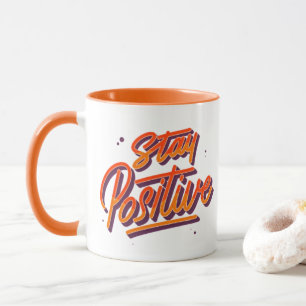 Caneca Mantenha-Se Positivo - Mug De Tipografia Retroativ