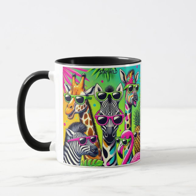 Caneca Mantenha-se selvagem - Víblias tropicais do Partid (Esquerda)