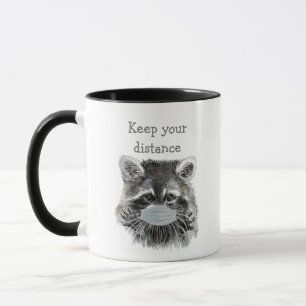 Caneca Mantenha sua diversão social distanciando o racco