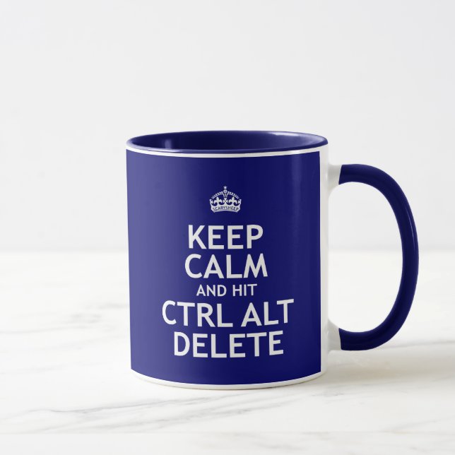 Caneca Mantenha supressão calma e da batida CTRL Alt (Direita)