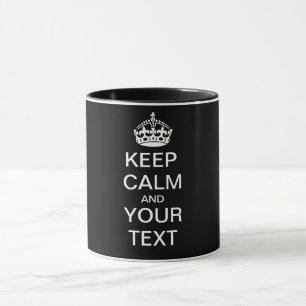 Caneca MANTER CALMA e SEU TEXTO - Alterar plano de fundo
