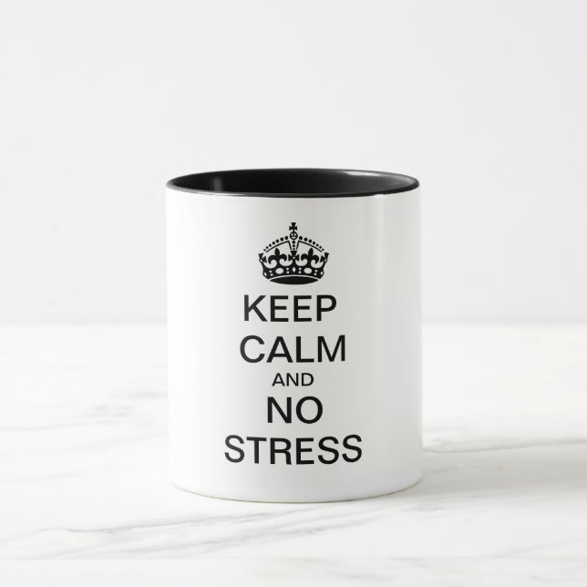 Caneca Manter Calmo e SEM STRESS - texto personalizado (Centro)