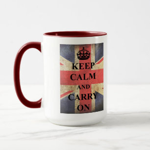 Caneca Manter Carregar Calmo Na Bandeira Britânica