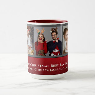 Caneca Manutenção da Família Única de Colagem de 3 Fotos