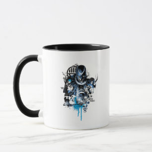 Caneca Mão Preta - Colagem Azul