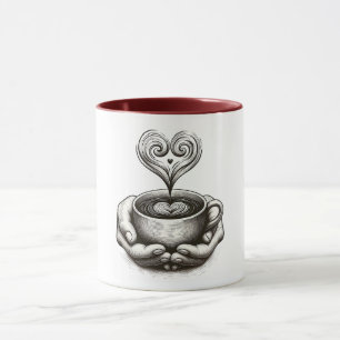 ☕ Caneca Mãos e Coração Aconchegantes ☕