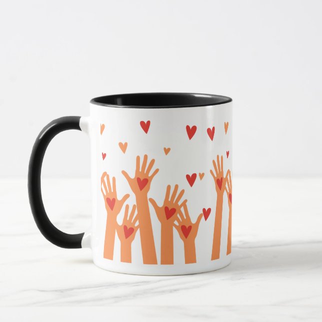 Caneca mãos e corações (Esquerda)