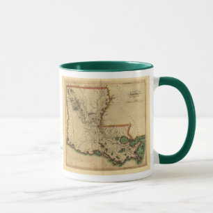 Caneca Mapa 1814 de Louisiana do vintage
