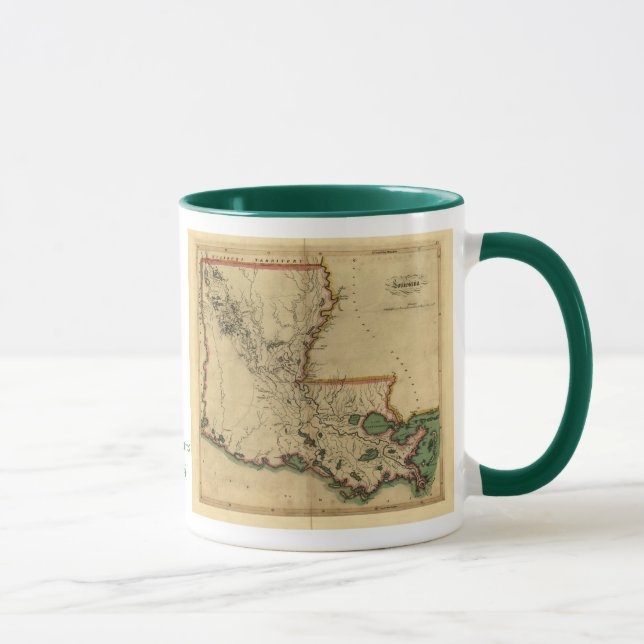 Caneca Mapa 1814 de Louisiana do vintage (Direita)