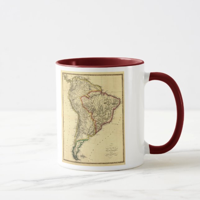 Caneca Mapa 1817 de Ámérica do Sul (Direita)