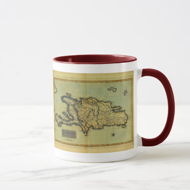 Caneca Mapa 1823 do Antiquarian do clássico de Hispaniola (Direita)