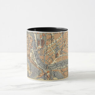 Caneca Mapa Antigo de Bilbao Espanha 