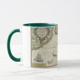 Caneca Mapa Antiquado do Mar do Norte - Mug de Dois Tonel