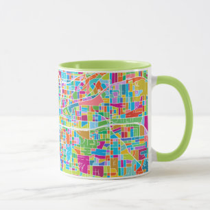 Caneca Mapa colorido de Atlanta