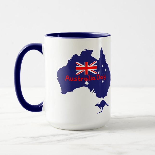 Caneca Mapa da Bandeira do Dia da Austrália  (Esquerda)