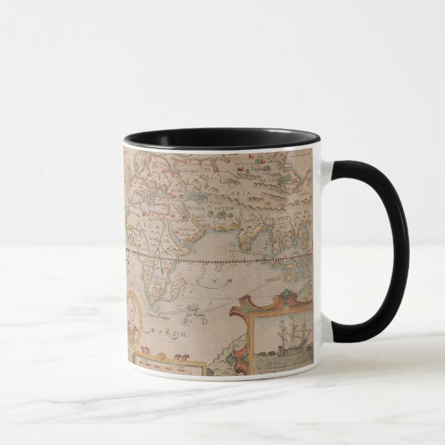 Caneca Mapa da circunavegação de Drake do globo (Direita)