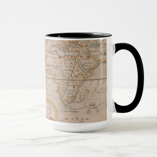 Caneca Mapa da circunavegação de Drake do globo (Direita)