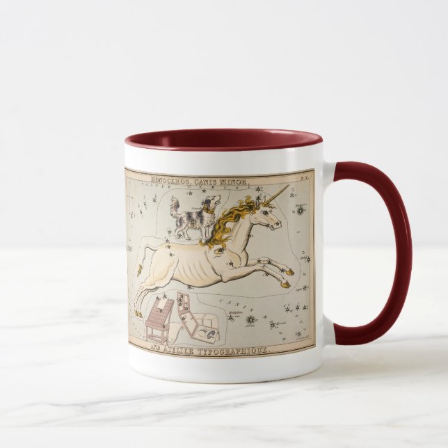 Caneca Mapa da constelação da estrela do unicórnio do (Direita)