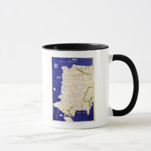 Caneca Mapa da espanha e do Portugal, 'de Geographia