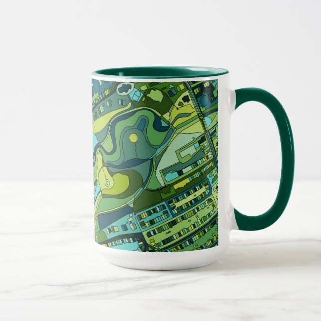 Caneca Mapa da estrutura da cidade de Amsterdão (Direita)