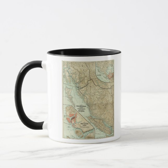 Caneca Mapa Da Grande Linha Ferroviária Do Pacífico (Esquerda)