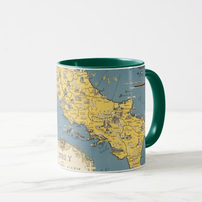 Caneca Mapa da Itália com Cidade do Vaticano (Frente Esquerda)
