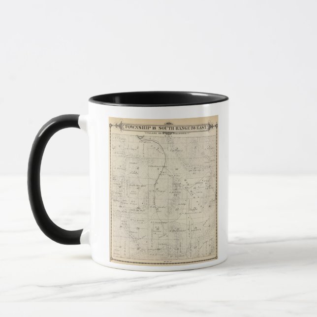Caneca Mapa da Seção do Condado de Tulare T18S R28E (Esquerda)