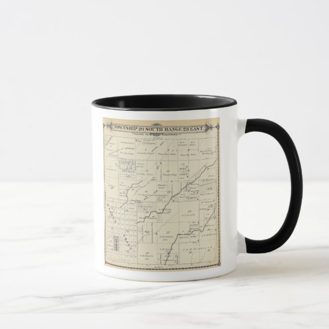Caneca Mapa da Seção do Condado de Tulare T20S R23E (Direita)