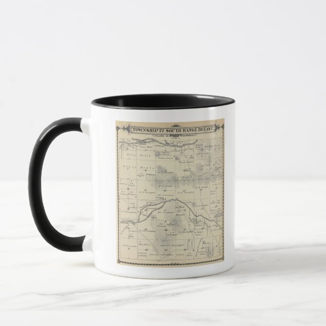 Caneca Mapa da Seção do Condado de Tulare T22S R28E (Esquerda)