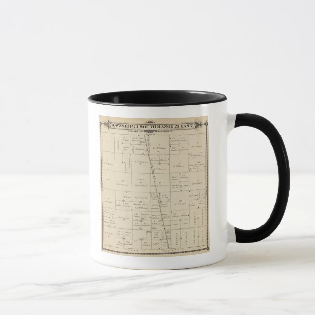 Caneca Mapa da Seção do Condado de Tulare T24S R25E (Direita)