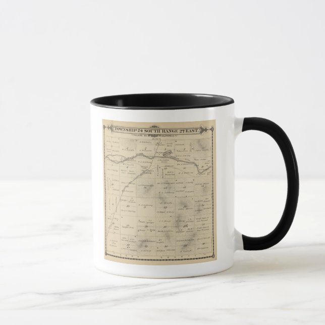 Caneca Mapa da Seção do Condado de Tulare T24S R27E (Direita)