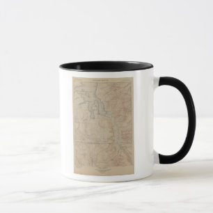 Caneca Mapa da Topografia, Parte Nacional do Yellowstone,