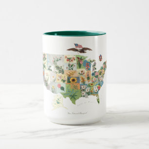 Caneca Mapa das Flores dos Estados Unidos - Nosso Buquê N