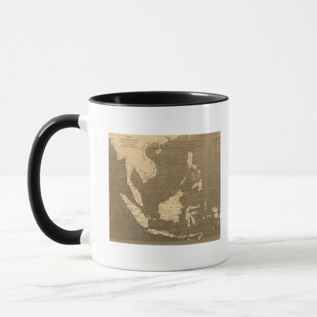 Caneca Mapa das Ilhas da Índia Oriental por Arrowsmith (Esquerda)