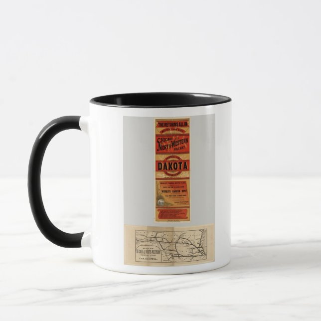 Caneca Mapa das Linhas Ferroviárias de Chicago e Northwes (Esquerda)