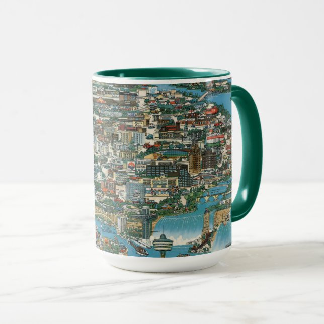 Caneca Mapa das quedas de Niágara (Frente Esquerda)