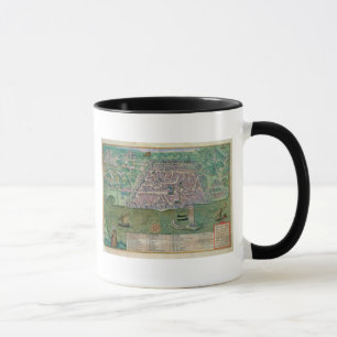 Caneca Mapa de Argel, de "Civitates Orbis Terrarum" perto