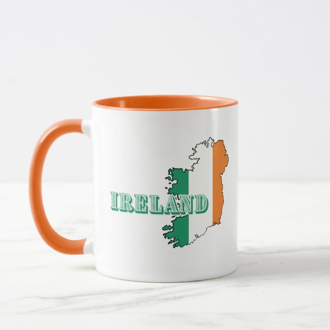 Caneca Mapa de Arte Simples da Irlanda Moderna irlandesa  (Esquerda)