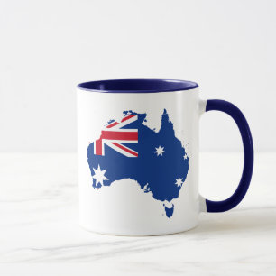 Caneca mapa de bandeira austrália