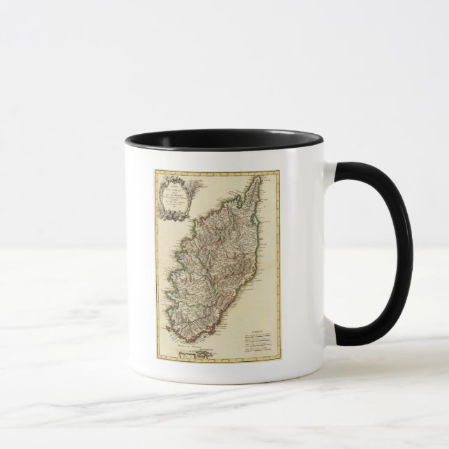 Caneca Mapa de Boundries da França (Direita)